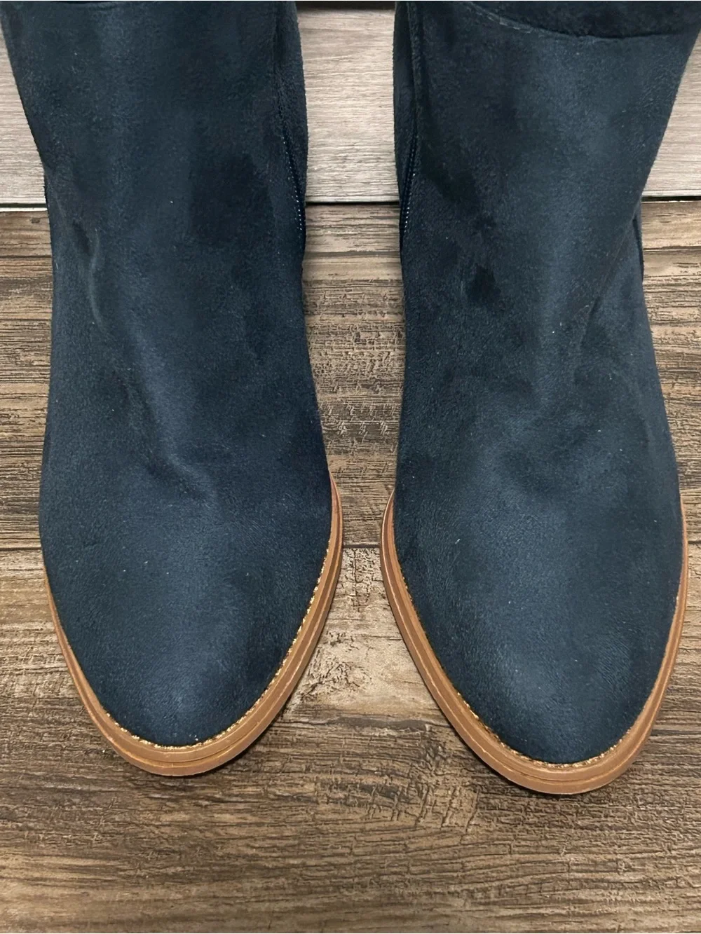 Women's Over-the-Knee Suede Boots — Navy